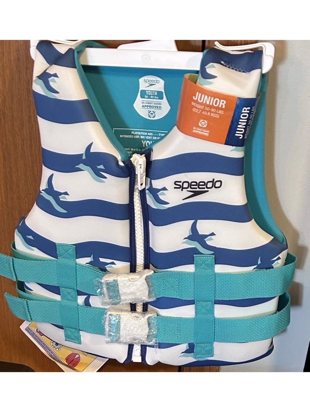 Speedo Youth US Coast Guard Approved Life Jacket Flotation Vest 50-90lbd